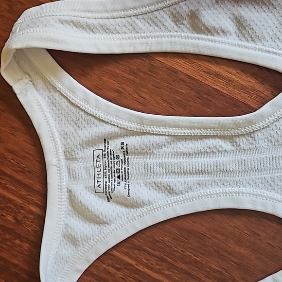 Athleta's Fastest Track Tank Seamless Racerback Ruched Front Back White XS - Picture 4 of 11